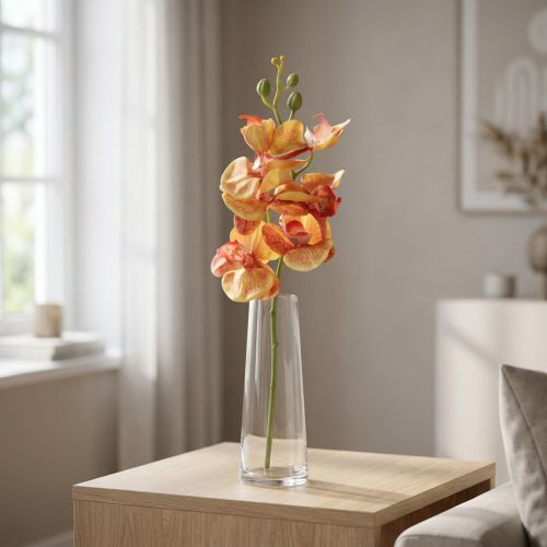 Artikel Orchidee künstlich Phalaenopsis 78cm Rot Gelb Kunststoff