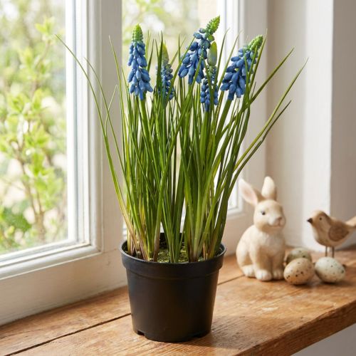 Hyazinthen künstlich im Topf Blau 24cm | Floristik24.ch