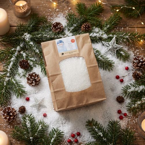 Artikel Dekoschnee aus Mais, Weiss, 40 g, Industriell Kompostierbar