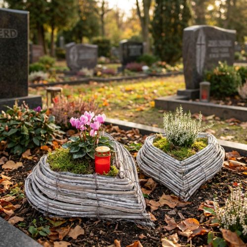 Pflanzherz Rattan Reben in Natur Weiß 13cmx14cm 2St | Floristik24.ch