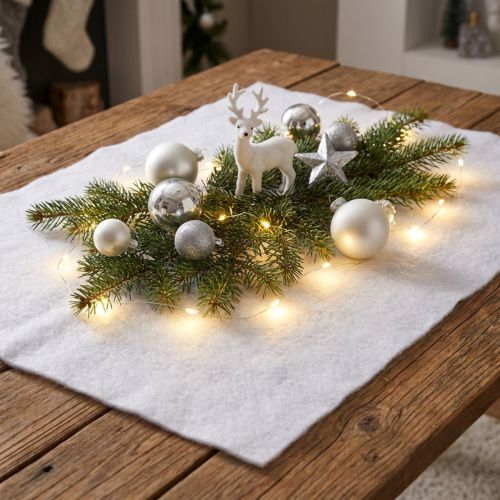 Schneedecke Deko Schnee in Weiß Winterdeko 240×90cm | Floristik24.ch