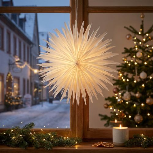 Schneeflocke Papierstern Weiss