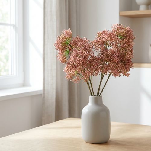 Holunderzweig künstlich Rosa 52 cm 4er-Set aus Kunststoff und Metall | Floristik24.ch