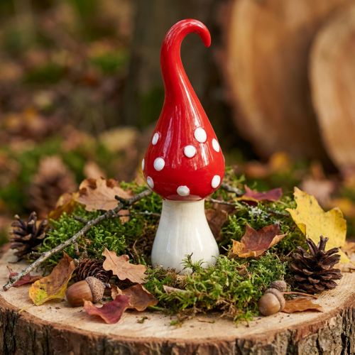Deko-Fliegenpilz aus Keramik, Rot-Weiss, Ø6,5cm, H21cm, Herbst- und Weihnachtsdeko | Floristik24.ch