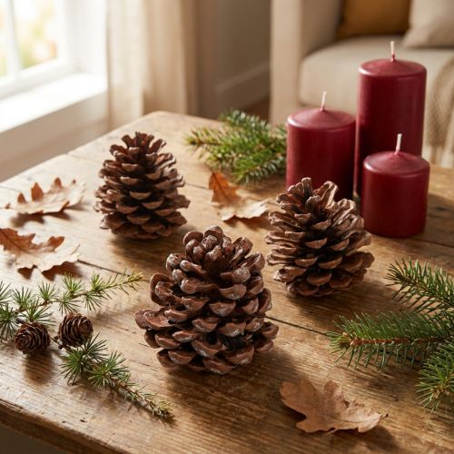 Artikel Pinienzapfen Natur 8-9 cm 3er Set für Dekoration
