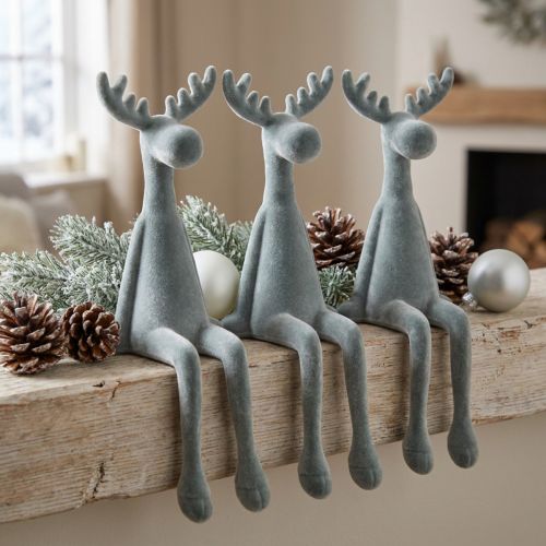 Kantenhocker Elch Deko Kantensitzer H31cm Grau 3 St | Floristik24.ch