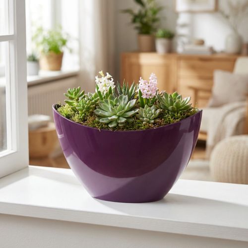 Pflanzgefäss Kunststoff Lila Oval 20×9×12cm | Floristik24.ch