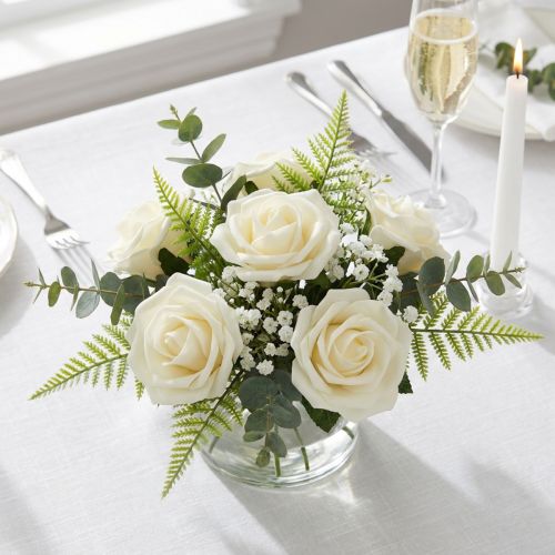 Foam-Rose Ø6cm Creme 27St | Floristik24.ch