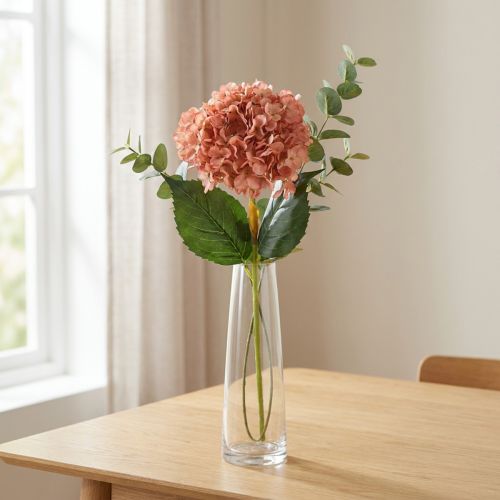Künstliche Hortensie Rosa 80cm aus Kunststoff und Seidenstoff | Floristik24.ch