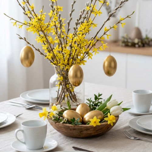 Artikel Ausgeblasene Gänseeier Gold 8–9 cm 10 Stück – Ostern Dekoration