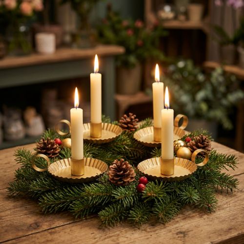 Kerzenständer Metall Gold Ø 9,5 cm 4 Stück