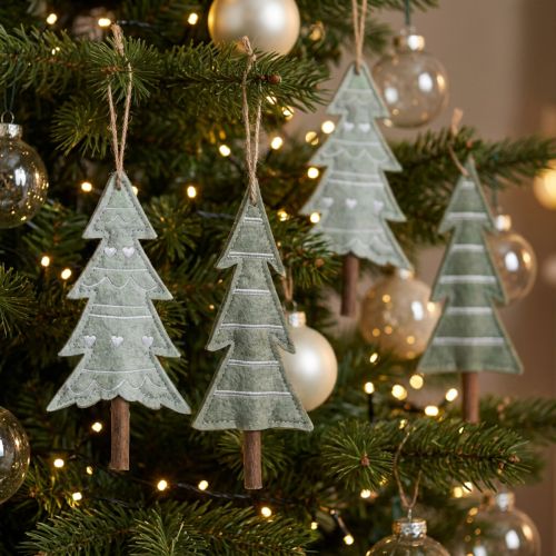 Filz-Tannenbäume Christbaumschmuck Grün 20 cm 4er-Set | Floristik24.ch