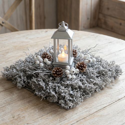 Künstliche Moosmatte Grau 25×25cm für Dekoration und Basteln | Floristik24.ch