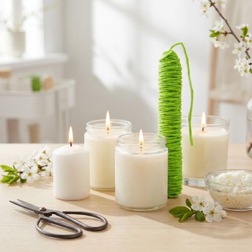 Dochtfaden 55 m Neongrün für Bastel- und Dekorationsarbeiten aus Jute und Schafwolle | Floristik24.ch