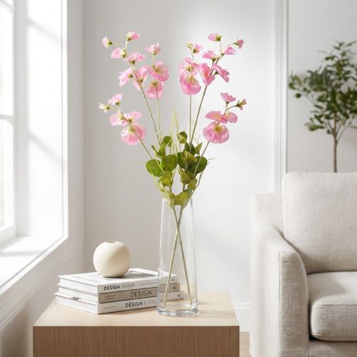 Rosa Wicken Kunstblumen auf langem Stiel 74 cm, 2er-Set | Floristik24.ch