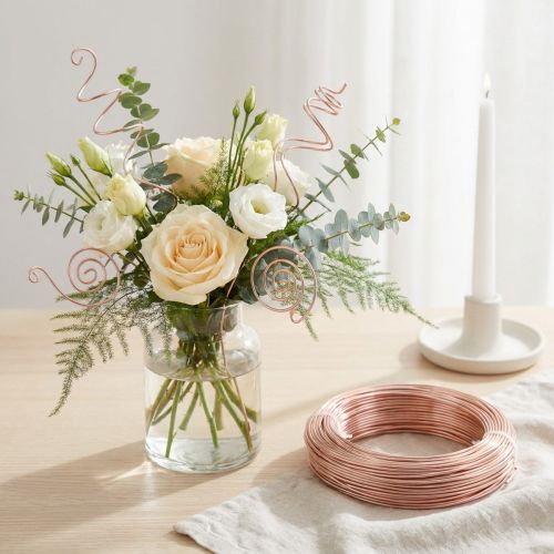 Artikel Aluminiumdraht Ø 2 mm, 60 m, Rosegold – Flexibler Deko- und Basteldraht für Floristik