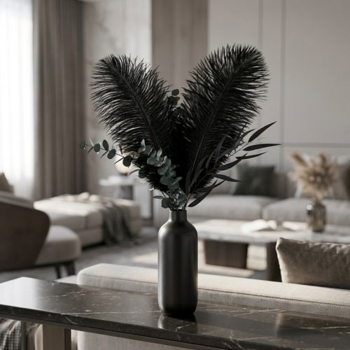Deko Straußenfedern Schwarz 38-40 cm 2 Stück für Innenbereich | Floristik24.ch