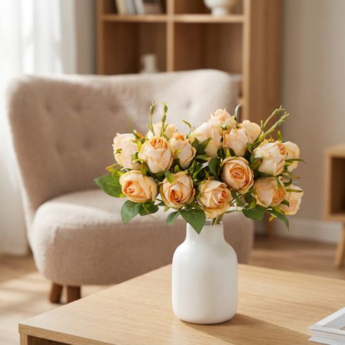Kunstrosenstrauss 3 Stiele 31 cm Rosa Dekoration | Floristik24.ch