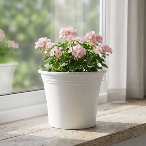 Weisser Kunststoff-Übertopf „Irys“ Ø25cm x H21cm | Floristik24.ch
