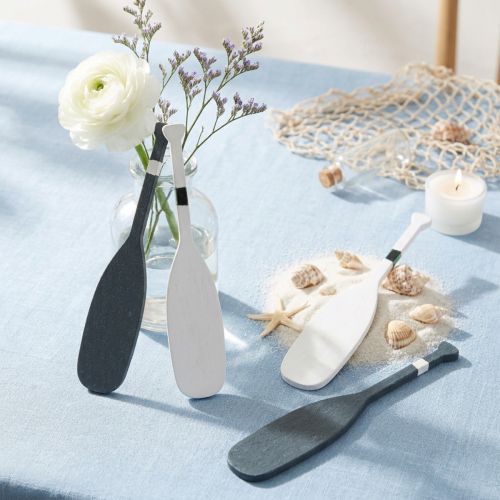 Artikel Paddel-Dekoration aus Holz 8cm Blau-Weiss 18er-Set