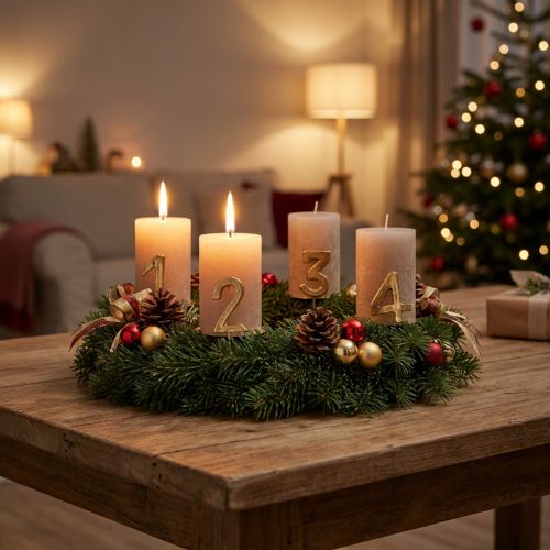 Kerzenpins Adventszahlen 1–4 Metall Goldfarben 4 cm | Floristik24.ch