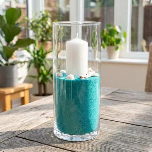 Artikel Farbsand Türkis 0,5mm 2kg für Dekoration und Sandzeremonien