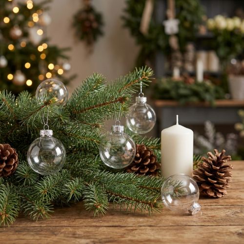 Mini Weihnachtskugeln Glas Transparent Ø3cm 22 Stück | Floristik24.ch