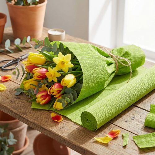 Floristen-Krepppapier grasgrün 50 x 250 cm für Dekoration und Bastelarbeiten | Floristik24.ch