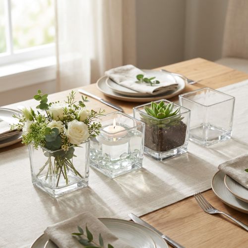 Glaswürfel klar 12 x 12 x 12 cm aus Glas, 6 Stück | Floristik24.ch