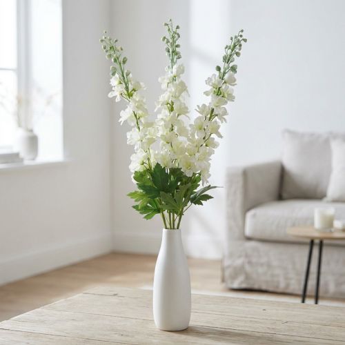 Delphinium Weiss 3er Set Künstlicher Rittersporn Seidenblumen 80cm | Floristik24.ch