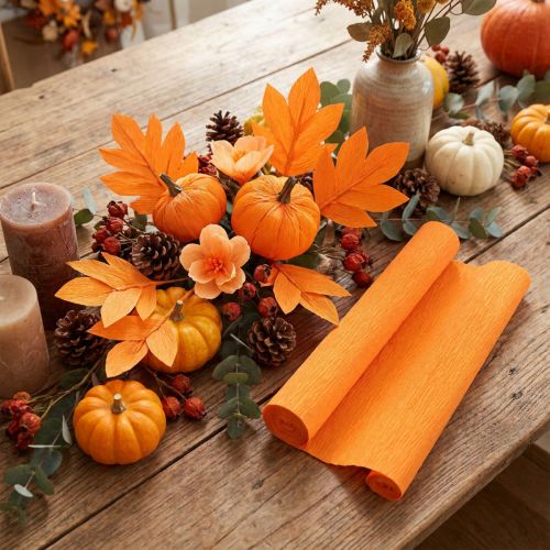 Floristen Krepppapier Hellorange 50x250 cm lichtecht für Bastel- und Dekorationsarbeiten | Floristik24.ch