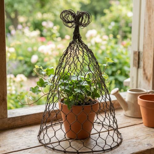 Drahtglocke aus Metall Dunkelbraun Ø16cm H25cm – Rankhilfe und Dekoration | Floristik24.ch