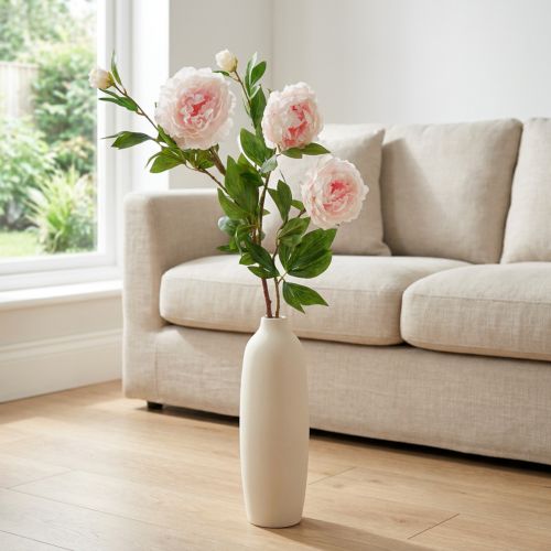 Seidenblume Pfingstrose künstlich, Hellrosa und Weiss, 135 cm | Floristik24.ch