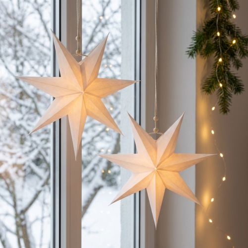 Faltsterne aus Papier, Ø 21 cm, cremeweiss, 4-teilig | Floristik24.ch