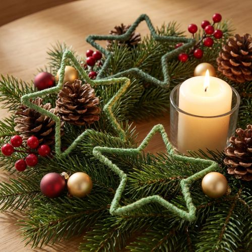 Sterne aus Jute Grün 15cm 8 Stück für Weihnachtsdekoration | Floristik24.ch