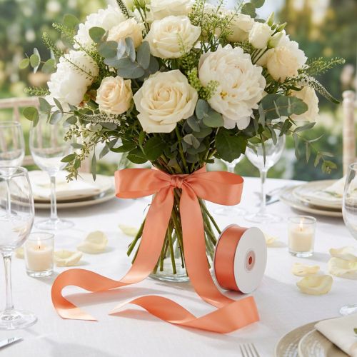 Geschenk- und Dekorationsband, Polyester, 40mm x 50m, Apricot | Floristik24.ch