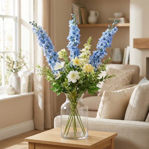 Künstlicher Rittersporn aus Seidenstoff Blau 108 cm | Floristik24.ch