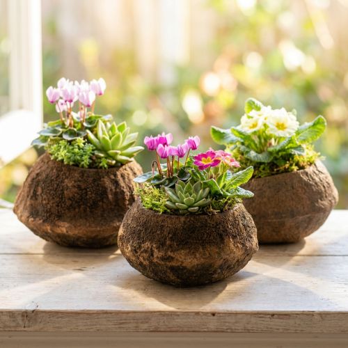 Artikel Paradiesnuss Pflanztopf Natur Sapucaia Ø14cm H10cm 3 St