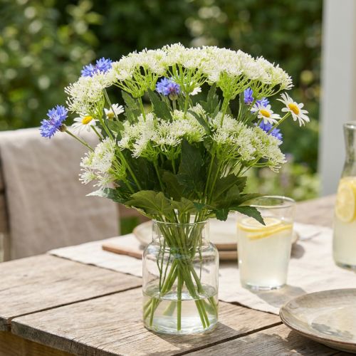 Künstliche Dillblüten, 49 cm, Grün-Weiss, 9 Stiele, Dekopflanze aus Kunststoff und Metall | Floristik24.ch