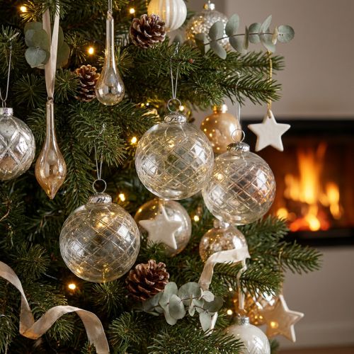 Christbaumkugeln aus Glas Ø7,5cm, transparent, 3 Stück | Floristik24.ch