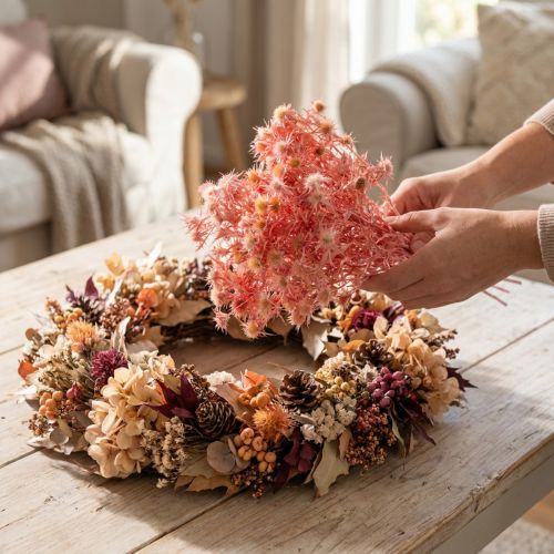 Distel Deko-Zweig aus Trockenblumen, 100g, Altrosa, ca. 51–60cm – Für Dekoration & Kranzgestaltung | Floristik24.ch