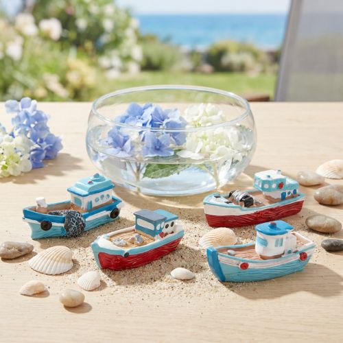 Deko-Schiffchen aus Polyresin,