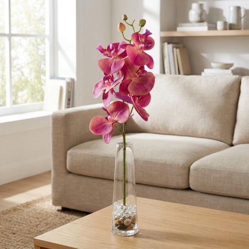 Künstliche Orchidee Phalaenopsis 78 cm Fuchsia Grün | Floristik24.ch