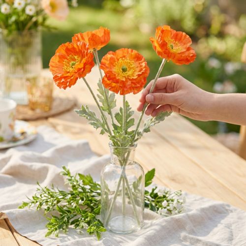 Künstliche Mohnblumen Orange, 78 cm, 3 Stück | Floristik24.ch