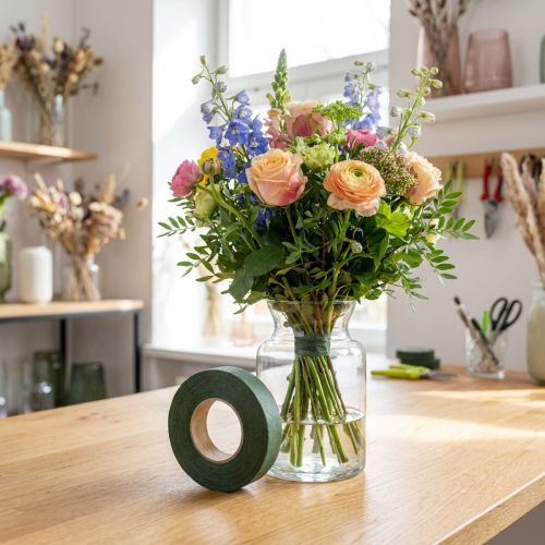 Artikel OASIS® Blumenwickelband 26mm x 27,5m Hellgrün für Gestecke und Floristik