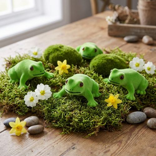 Frosch-Dekofigur aus Kunststoff Grün 7,5 cm 9 Stück | Floristik24.ch
