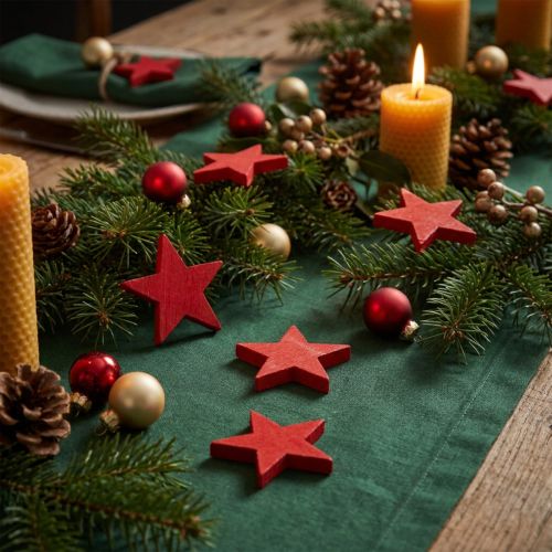 Weihnachtsdeko Holzsterne Rot Ø5,5 cm 12 Stück | Floristik24.ch