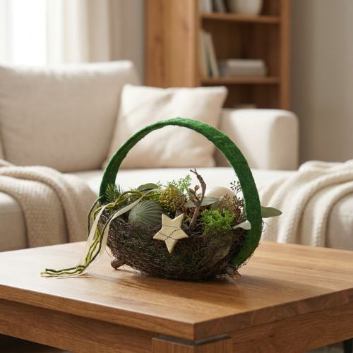 Dekoring Jute-Ringe Grün/Dunkelgrün Ø30cm, 4cm Breite, 2 Stück | Floristik24.ch