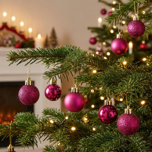 Mini-Christbaumkugeln Pink Ø 3 cm, Kunststoff, 14 Stück | Floristik24.ch