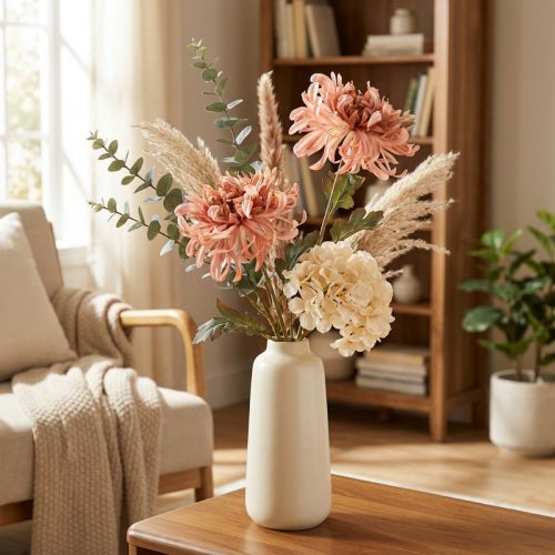 Künstliche Chrysanthemen Rosa Lachs Ø13cm L72cm 2 Stück | Floristik24.ch